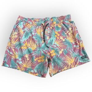 AFTCO Men's Swim Trunks Tropical Floral Board‎ Shorts Size Large Recycled Fabric